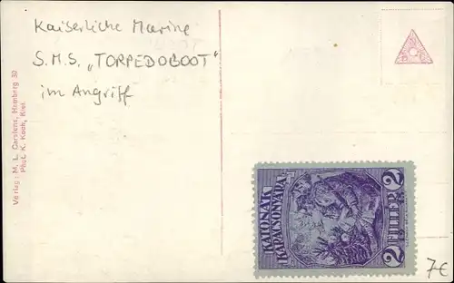 Ak Deutsches Kriegsschiff, Hochsee Torpedoboot V 89 im Sturm, Kaiserliche Marine