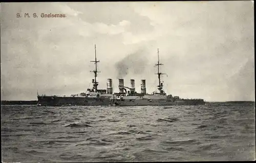 Ak Deutsches Kriegsschiff, SMS Gneisenau, großer Kreuzer, Kaiserliche Marine