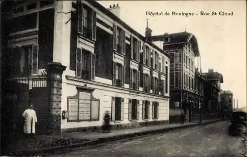 Ak Boulogne Hauts de Seine, Rue Saint Cloud, Hopital Ambroise Paré