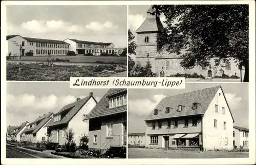 Ak Lindhorst im Kreis Schaumburg, Schule, Siedlung, Bäckerei