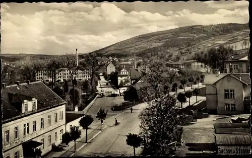 Ak Olbernhau im Erzgebirge Sachsen, Blick auf die Stadt, Bahnhofstraße