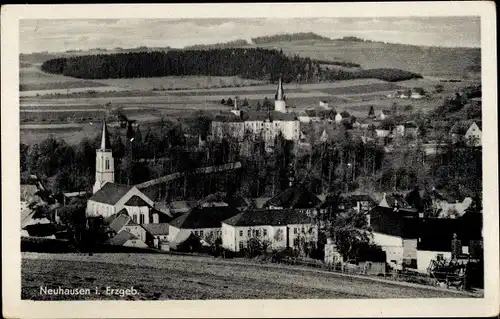 Ak Neuhausen Erzgebirge Sachsen, Teilansicht, Kirche