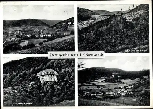 Ak Hettigenbeuern Buchen Odenwald, Erholungsheim, Panorama