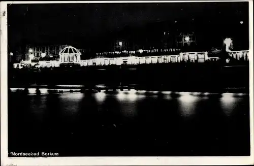 Ak Insel Borkum Ostfriesland, Promenade, Abendstimmung
