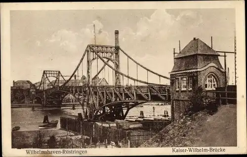 Ak Rüstringen Wilhelmshaven in Niedersachsen, Kaiser Wilhelm Brücke