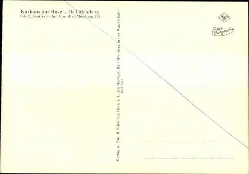 Ak Bad Meinberg am Teutoburger Wald, Kurhaus zur Rose, Außenansicht