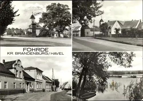 Ak Fohrde Havelsee in Brandenburg, Kirche, Straßenpartie, Wasserpartie, Häuser