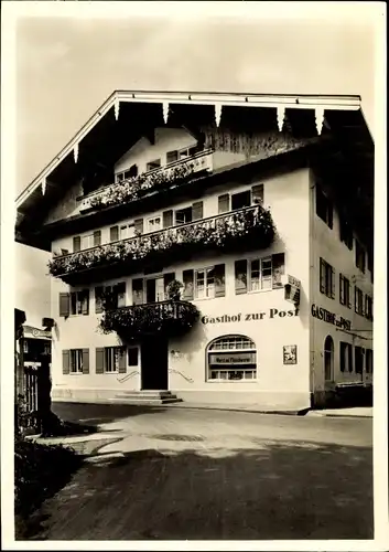 Ak Rottach Egern in Oberbayern, Gasthof Zur Post, Außenansicht