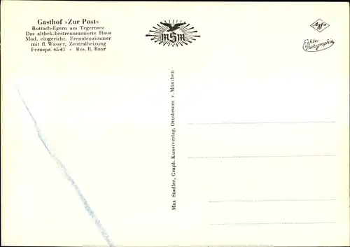 Ak Rottach Egern in Oberbayern, Gasthof Zur Post, Außenansicht