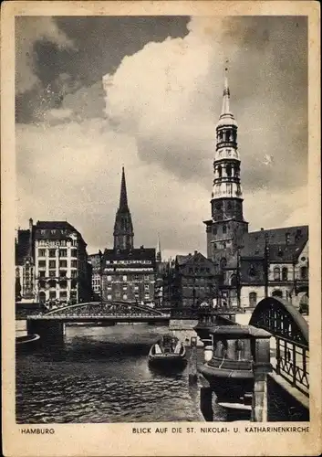 Ak Hamburg Altstadt, St. Nikolai- und Katharinenkirche