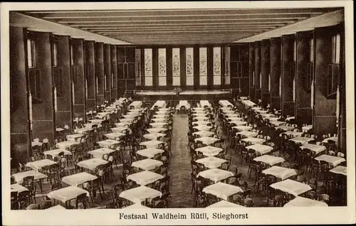 Ak Stieghorst Bielefeld, Festhalle Waldheim Rütli, Festsaal, dt. Metallarbeiter Verband