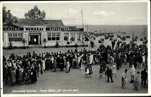 Ak Grömitz in Ostholstein, Kursaal am Strand, Kaffee Konditorei