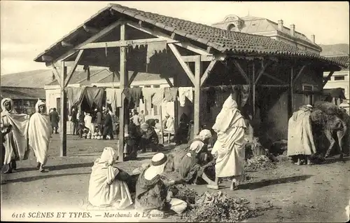 Ak Scenes et Types, Marchands de Legumes, Araber, Maghreb