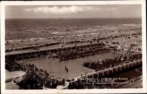 Ak Trouville sur Mer Calvados, La Plage, La Piscine