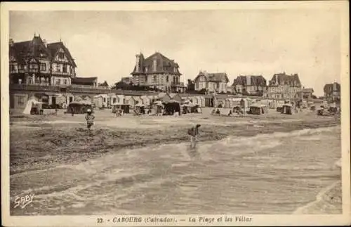 Ak Cabourg Calvados, La Plage, Les Villas