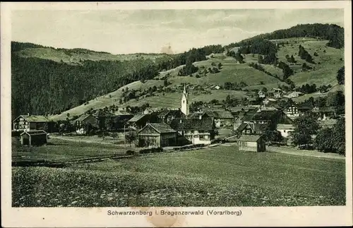 Ak Schwarzenberg in Vorarlberg, Blick auf den Ort, Häuser, Kirche