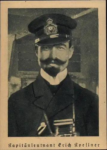Sammelkarte Kapitänleutnant Erich Köllner, Kaiserliche Marine, Chef 8. Minensuchhalbflottille