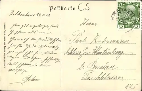 Ak Červený Hrádek Rothenhaus Jirkov Görkau Region Aussig, Schloss, Gasthaus, Gruftkapelle