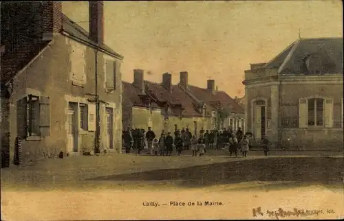 Ak Lailly Loiret, Place de la Mairie