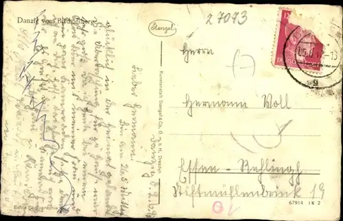 Ak Gdańsk Danzig, Blick auf den Ort vom Bischofsberg, Stengel