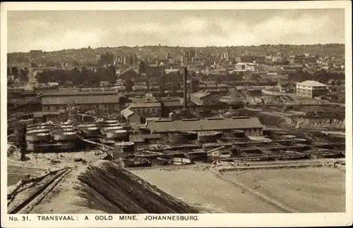 Ak Johannesburg Südafrika, Goldmine, Bergbau, Transvaal