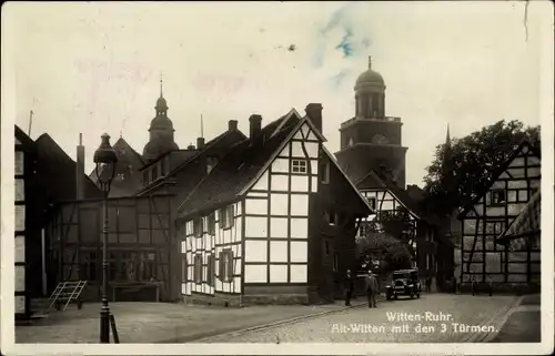 Ak Witten an der Ruhr, Ortspartie mit den 3 Türmen