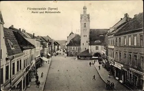 Ak Fürstenwalde an der Spree, Markt, Mühlenstraße, Restaurant