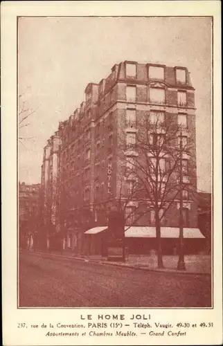 Ak Paris XV, Le Home Joli, Rue de la Convention, Hotel