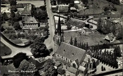 Ak Blaricum Nordholland Niederlande, Herv. Kerk, Panorama, Luftbild