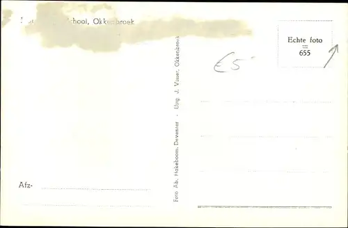 Ak Okkenbroek Overijssel, Schule