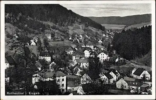 Ak Rothenthal Olbernhau im Erzgebirge Sachsen, Totalansicht, Tal, Vogelschau