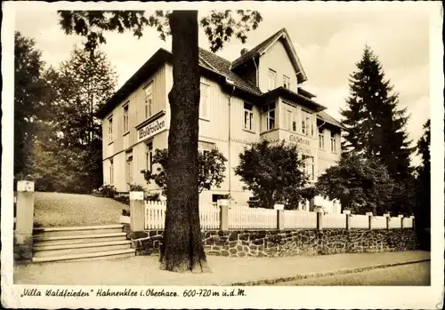 Ak Hahnenklee Bockswiese Goslar in Niedersachsen, Villa Waldfrieden, Pension