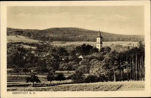 Ak Eberstadt Darmstadt in Hessen, Panorama, Kirche