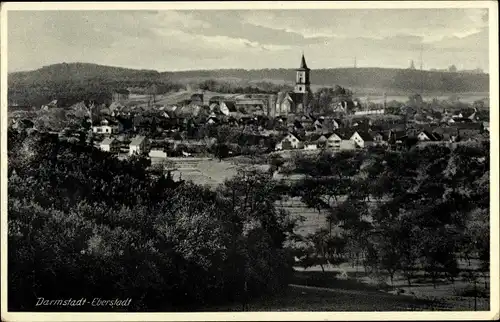 Ak Eberstadt Darmstadt in Hessen, Panorama, Kirche