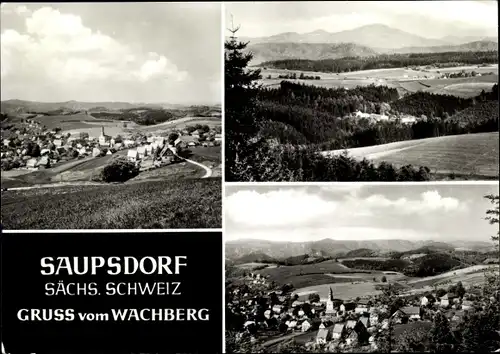 Ak Saupsdorf Sebnitz Sachsen, Gesamtansicht, Wachberg