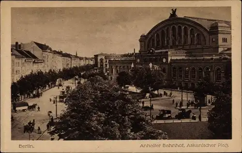 Ak Berlin Kreuzberg, Anhalter Bahnhof, Askanischer Platz