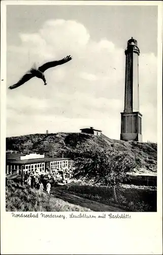 Ak Norderney in Ostfriesland, Leuchtturm, Gaststätte