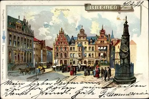 Litho Hansestadt Bremen, Marktplatz