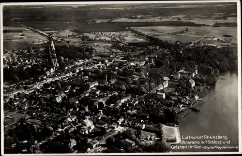 Ak Rheinsberg in der Mark, Schloss, Panorama, Fliegeraufnahme
