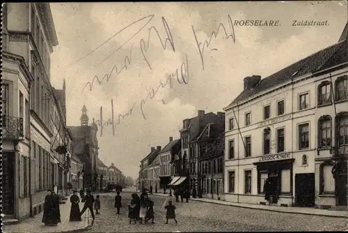 Ak Roeselare Roeselaere Rousselare Roulers Westflandern, Zuidstraat