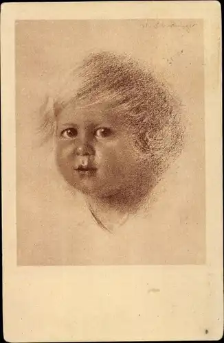 Künstler Ak Schachinger, Walter, Kinderportrait