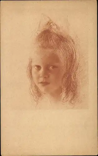 Künstler Ak Schachinger, Walter, Mädchenportrait