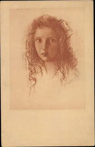 Künstler Ak Schachinger, Walter, Mädchenportrait