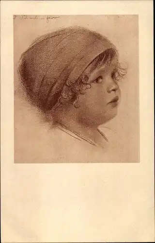 Künstler Ak Schachinger, Walter, Kinderportrait