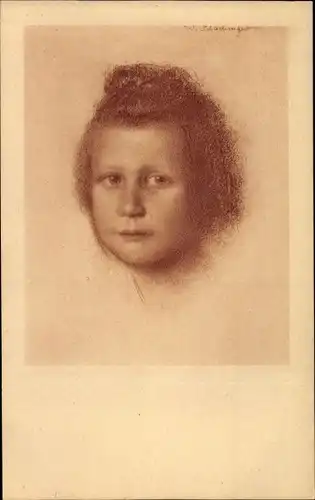 Künstler Ak Schachinger, Walter, Mädchen, Portrait