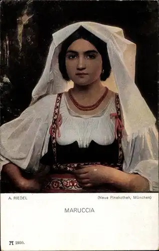 Künstler Ak Riedel, A., Maruccia, Frauenportrait