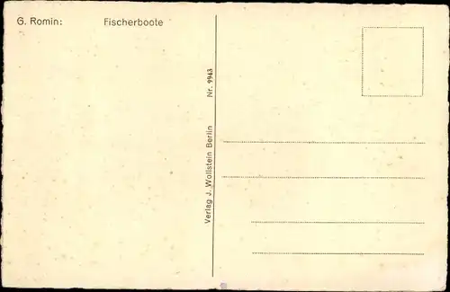 Künstler Ak Romin, G., Fischerboote, Segelboote