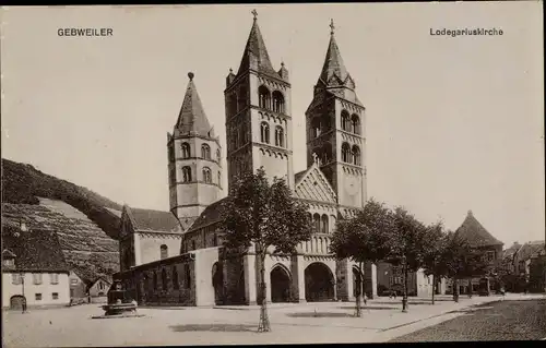 Ak Guebwiller Gebweiler Elsass Haut Rhin, Lodegariuskirche