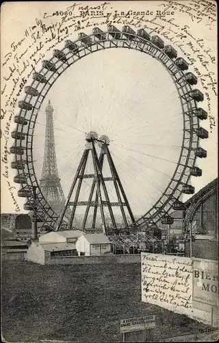 Ak Paris VII, La Grande Roue, Eiffelturm, Riesenrad