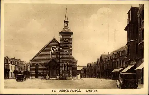 Ak Berck Plage Pas de Calais, L'Eglise